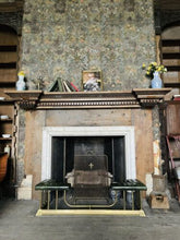 Load image into Gallery viewer, Antique Brass & Green Leather Club Fender, From Stately Home