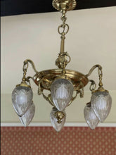 Load image into Gallery viewer, 19th Century English Bronze & Cut Glass Chandelier