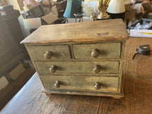 Load image into Gallery viewer, Antique Pine Tabletop Storage Chest of Drawers, Cabinet, Desktop, Original Paint