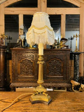 Load image into Gallery viewer, Antique Bronze Louis XIV Triform Classical Table Lamp, Rewired