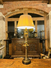 Load image into Gallery viewer, Antique Solid Bronze Table Lamp, Lion Mask Decoration