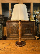 Load image into Gallery viewer, Antique English Carved Mahogany Table Lamp, Edwardian Lighting