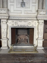 Load image into Gallery viewer, c1905 Antique Neo-Classical Brass Fire Fender Hearth Fire Guard