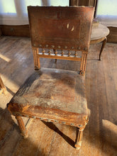 Load image into Gallery viewer, 3 Antique 19th Century Spanish Renaissance Leather & Walnut Chairs, Brass Studs