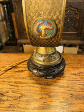 Load image into Gallery viewer, Large Antique Chinese Champleve Cloisonné Enamel Bronze Table Lamp