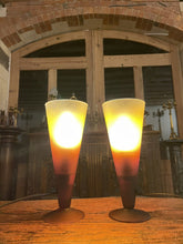 Load image into Gallery viewer, Vintage French Glass Uplighter Table Lamps, Conical, MCM