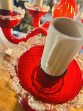 Load image into Gallery viewer, Large Handblown Murano Glass Candleabra Table Lamp By ‘Barovier & Toso’