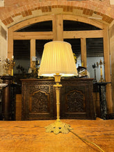 Load image into Gallery viewer, Antique Signed Gilded Bronze French Empire Style Table Lamp, Rewired