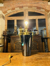 Load image into Gallery viewer, Vintage French Modernist Baluster Urn Table Lamp, Blue & Real Gold