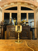 Load image into Gallery viewer, Antique 4 Arm Bouilotte Lamp, Solid Brass, Early 20th Century