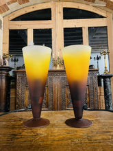 Load image into Gallery viewer, Vintage French Glass Uplighter Table Lamps, Conical, MCM