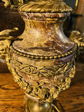 Load image into Gallery viewer, Large 19th Century Louis XVI Breccia Marble & Ormolu Bronze Table Lamp,