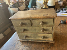 Load image into Gallery viewer, Antique Pine Tabletop Storage Chest of Drawers, Cabinet, Desktop, Original Paint
