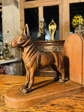 Load image into Gallery viewer, Antique Hand Carved English Oak Dog Bookends, Arts & Crafts