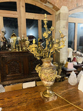Load image into Gallery viewer, Large 19th Century Louis XVI Breccia Marble & Ormolu Bronze Table Lamp,