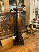 Load image into Gallery viewer, 19th Century Carved Oak Column Pedestal, Plant Stand, Plinth