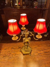Load image into Gallery viewer, Antique Bronze 3 Branch Table Lamp, Georgian Style ‘Knole’ Candelabra, Rewired