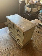 Load image into Gallery viewer, Antique Pine Tabletop Storage Chest of Drawers, Cabinet, Desktop, Original Paint
