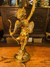 Load image into Gallery viewer, Antique 19th Century Cherub ‘Eros’ Solid Bronze Table Lamp