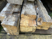 Load image into Gallery viewer, Reclaimed Victorian Yellow Pine Beams, 13.5”X13.5”, 16ft Long, 170 Years Old