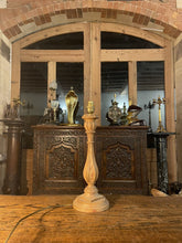 Load image into Gallery viewer, Rustic French Farmhouse Chic Table Lamp, Antique Pitch Pine Lamp