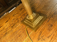 Load image into Gallery viewer, Antique 19th C English Brass Corinthian Table Lamp, Rewired