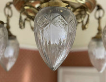 Load image into Gallery viewer, 19th Century English Bronze & Cut Glass Chandelier, Neo Classical Georgian