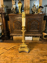 Load image into Gallery viewer, Antique Bronze Louis XIV Triform Classical Table Lamp, Rewired