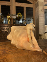Load image into Gallery viewer, Antique Baroque Hand Carved Alabaster Table Lamp Of Cherub & Sea Shell,