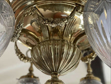 Load image into Gallery viewer, 19th Century English Bronze & Cut Glass Chandelier