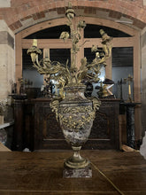 Load image into Gallery viewer, Large 19th Century Louis XVI Breccia Marble & Ormolu Bronze Table Lamp,