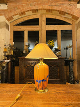 Load image into Gallery viewer, Vintage Murano Glass Table Lamp With Gold Plated Fittings