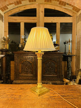 Load image into Gallery viewer, Antique 19th C English Brass Corinthian Table Lamp, Rewired