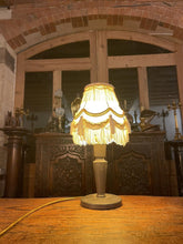 Load image into Gallery viewer, Antique Hand Beaten Pewter Arts & Crafts Table Lamp, Rewired