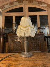 Load image into Gallery viewer, Antique Hand Beaten Pewter Arts & Crafts Table Lamp, Rewired