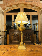 Load image into Gallery viewer, Antique Victorian Brass Oil Lamp, Table Lamp, “English Juno” By Veritas