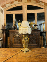 Load image into Gallery viewer, Antique Louis XVI Gilded Brass Table Lamp,