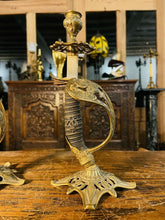 Load image into Gallery viewer, 19th Century Antique Prussian Officers Sword Candlestick Pair