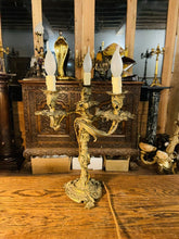 Load image into Gallery viewer, LOUIS XV STYLE GILT BRONZE ROCOCO CANDELABRA TABLE LAMP, C 1860