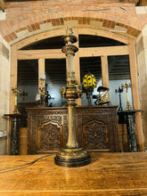 Load image into Gallery viewer, Antique Solid Bronze Table Lamp, Lion Mask Decoration