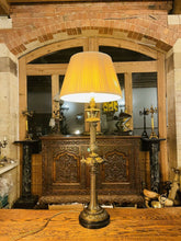 Load image into Gallery viewer, Antique Solid Bronze Table Lamp, Lion Mask Decoration