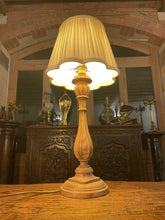 Load image into Gallery viewer, Rustic French Farmhouse Chic Table Lamp, Antique Pitch Pine Lamp