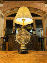 Load image into Gallery viewer, Large Antique Chinese Champleve Cloisonné Enamel Bronze Table Lamp