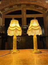 Load image into Gallery viewer, Pair Of Vintage Brass Artillery Shell Casings As Table Lamps, Military Lamp