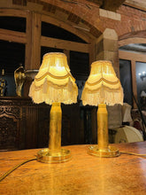 Load image into Gallery viewer, Pair Of Vintage Brass Artillery Shell Casings As Table Lamps, Military Lamp
