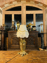 Load image into Gallery viewer, Antique Louis XVI Gilded Brass Table Lamp,
