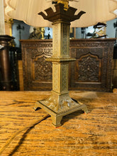 Load image into Gallery viewer, 19th Century Gothic Bronze Table Lamp, Pugin Style (pair Available)