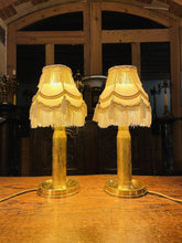 Load image into Gallery viewer, Pair Of Vintage Brass Artillery Shell Casings As Table Lamps, Military Lamp