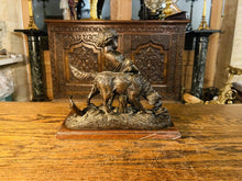 Load image into Gallery viewer, A.J Peiffer (French, 1832-1886) Bronze Group Of Putto With A Setter On Marble