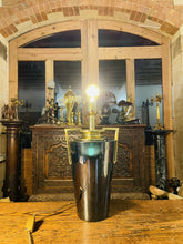 Load image into Gallery viewer, Vintage French Modernist Baluster Urn Table Lamp, Blue & Real Gold